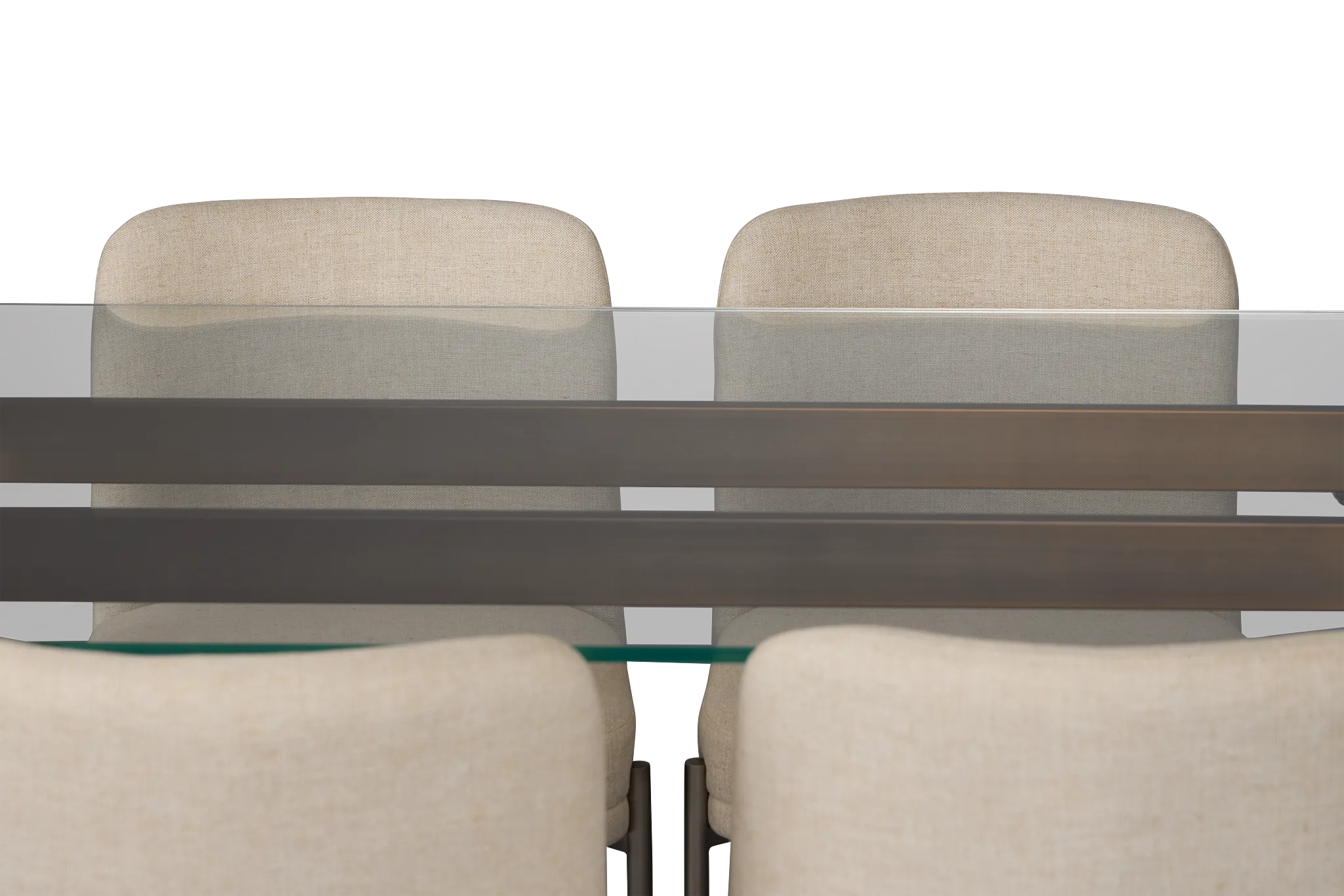 Avondale Glass Rect Table & 4 Upholstered Chairs