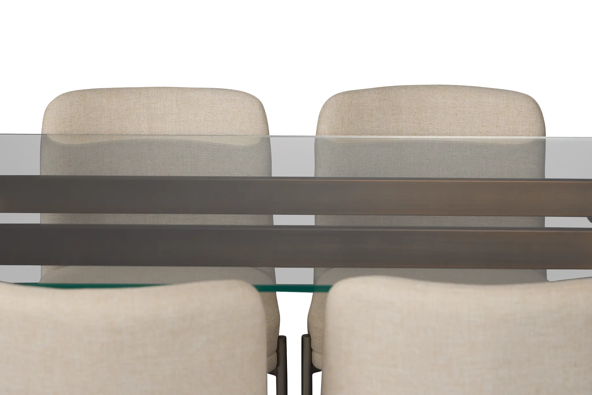 Avondale Glass Rect Table & 4 Upholstered Chairs Avondale Glass Rect Table & 4 Upholstered Chairs