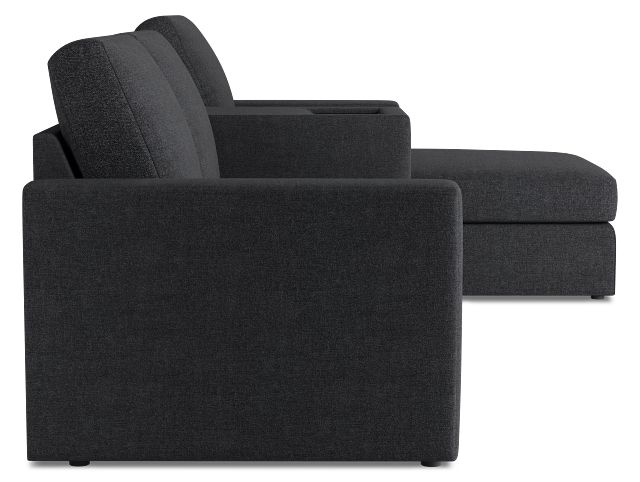 Citymod Dark Gray Fabric Small Right Chaise Sectional With Storage Console