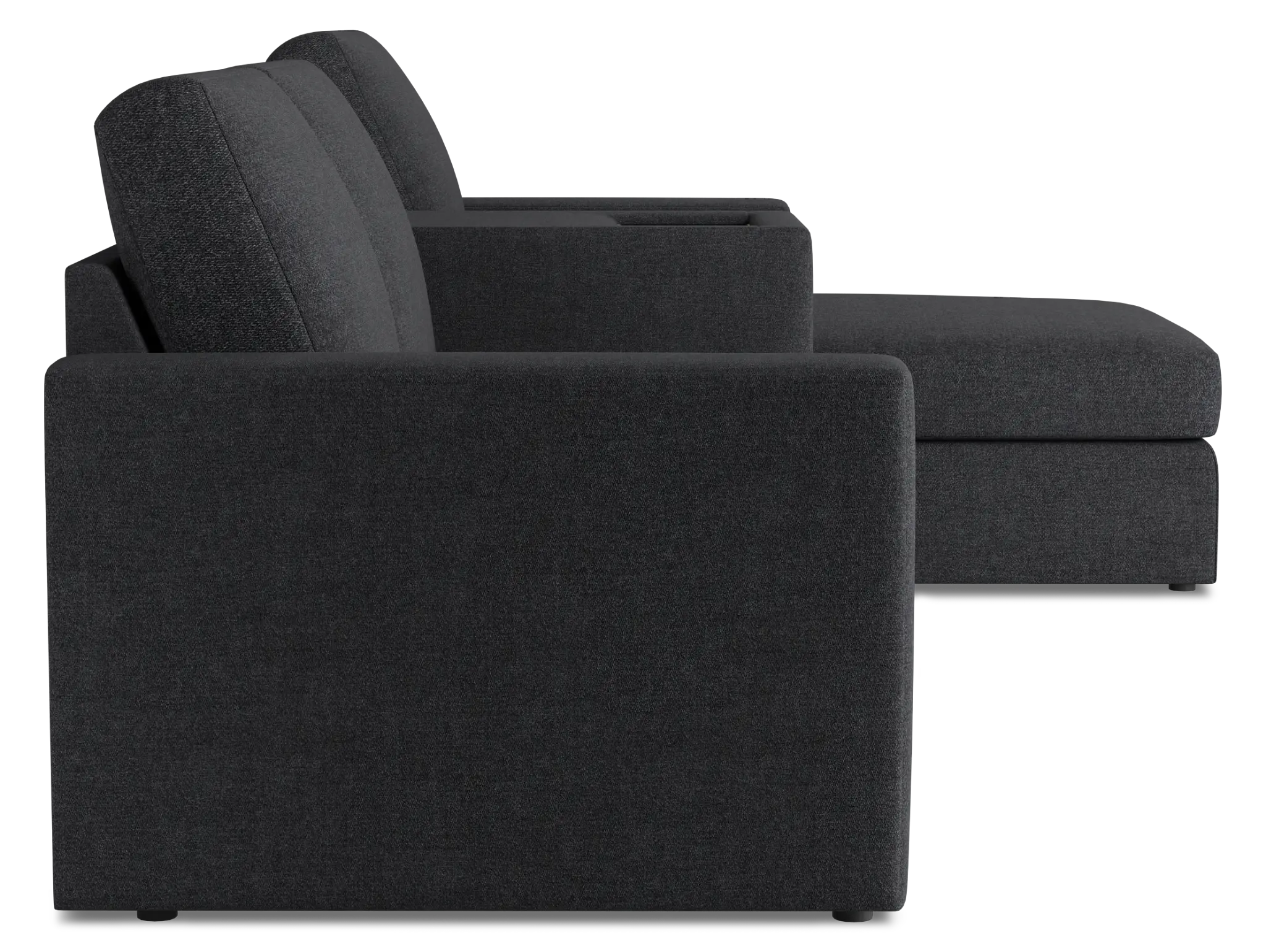 Citymod Dark Gray Fabric Small Right Chaise Sectional With Storage Console Citymod Dark Gray Fabric Small Right Chaise Sectional With Storage Console