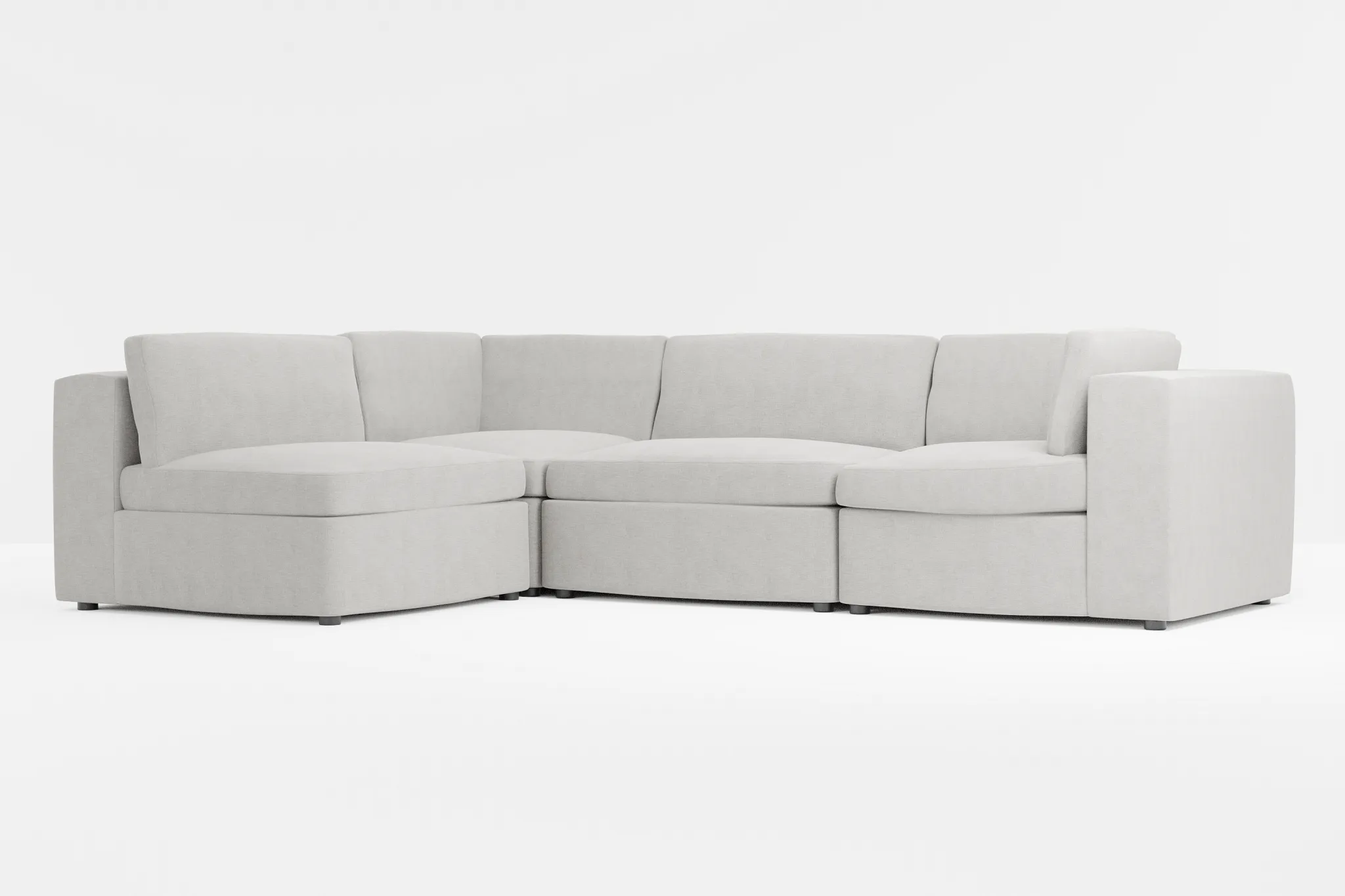 Destin Maguire Gray Fabric 4-piece Modular Sectional