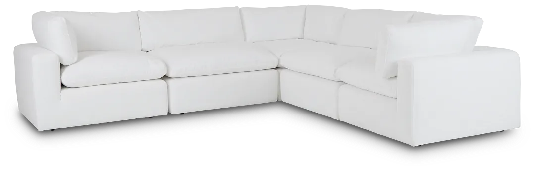Grant White Fabric 5-piece Modular Sectional