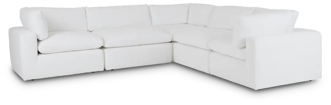 Grant White Fabric 5-piece Modular Sectional Grant White Fabric 5-piece Modular Sectional