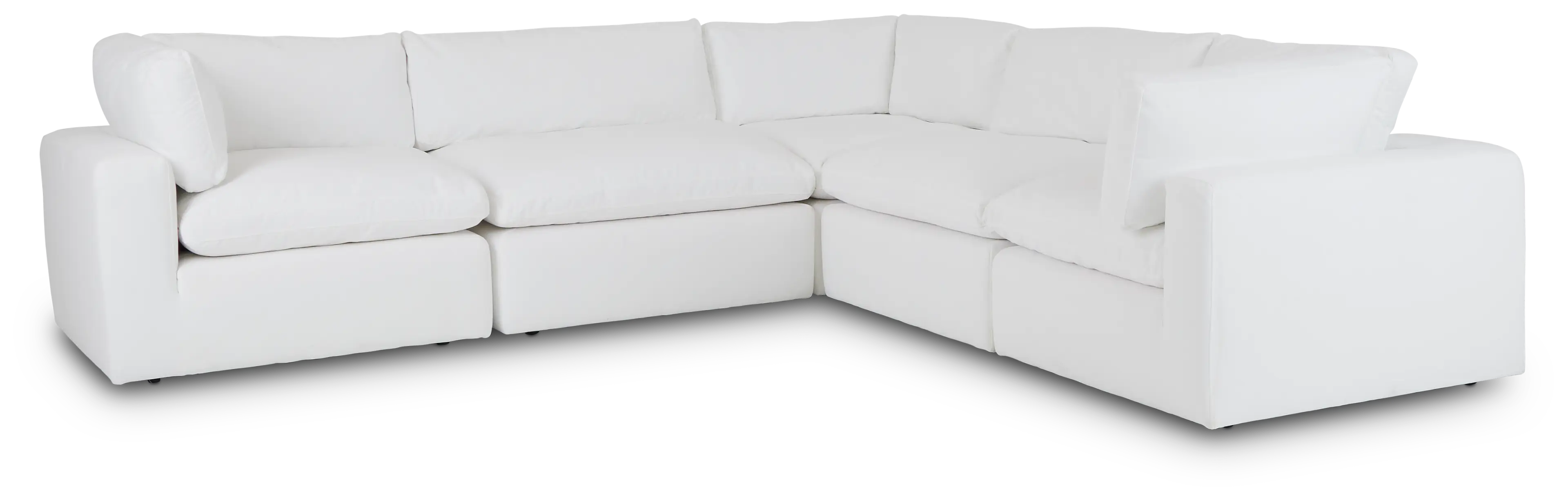 Grant White Fabric 5-piece Modular Sectional Grant White Fabric 5-piece Modular Sectional