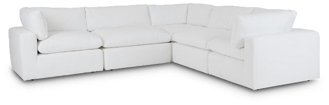 Grant White Fabric 5-piece Modular Sectional