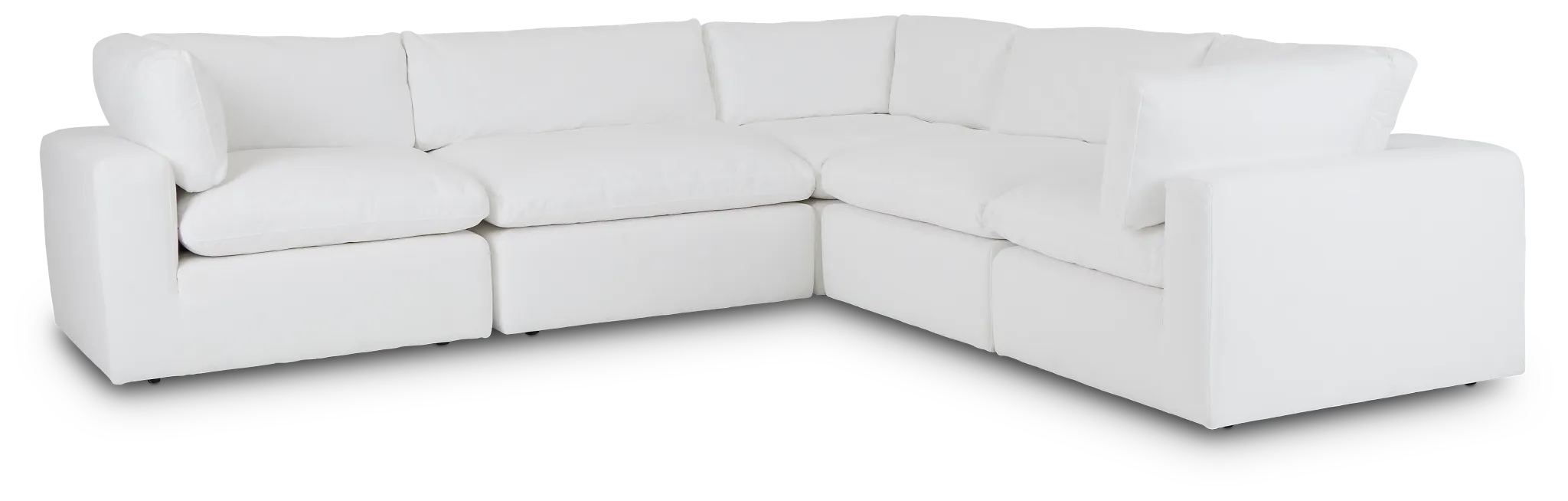 Grant White Fabric 5-piece Modular Sectional