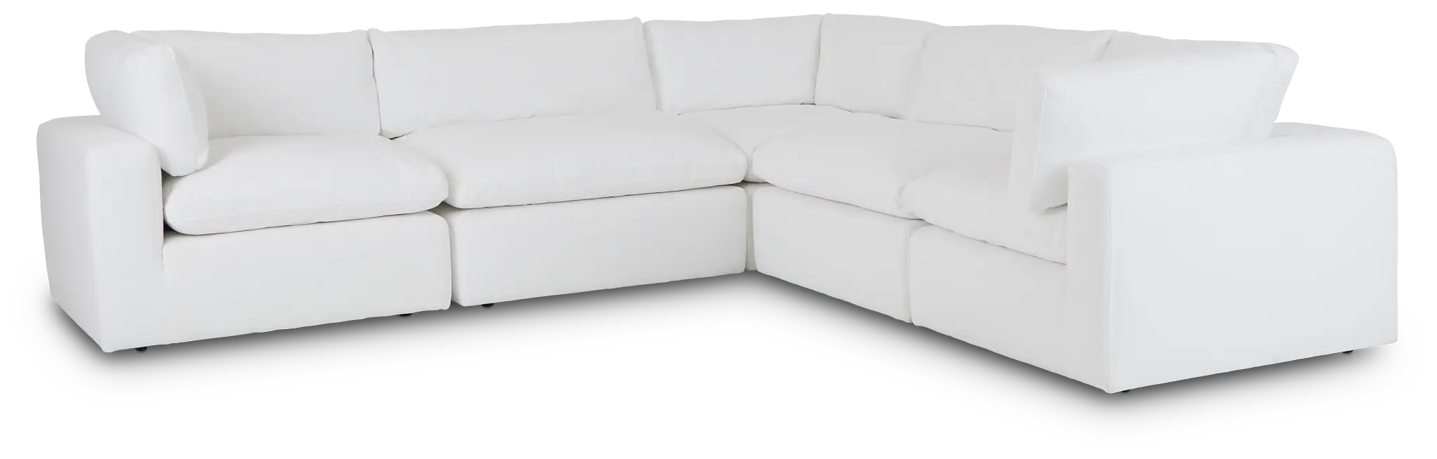 Grant White Fabric 5-piece Modular Sectional Grant White Fabric 5-piece Modular Sectional