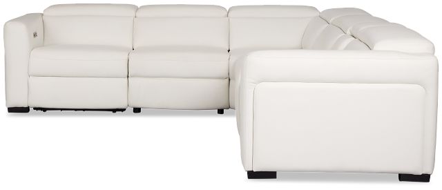 Melody White Micro Medium Dual Power 2-arm Reclining Sectional