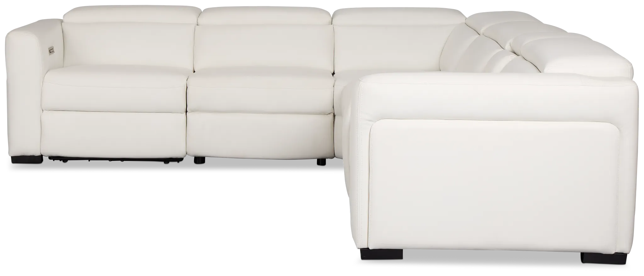 Melody White Micro Medium Dual Power 2-arm Reclining Sectional