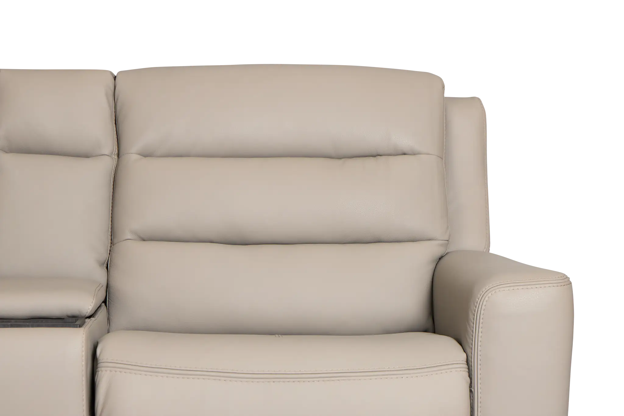 Wilder Taupe Leather Large Dual Power Reclining Two-arm Sectional Wilder Taupe Leather Large Dual Power Reclining Two-arm Sectional