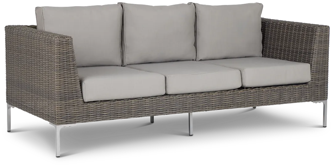 Tulum Gray Woven Sofa W/ 3 Cushion