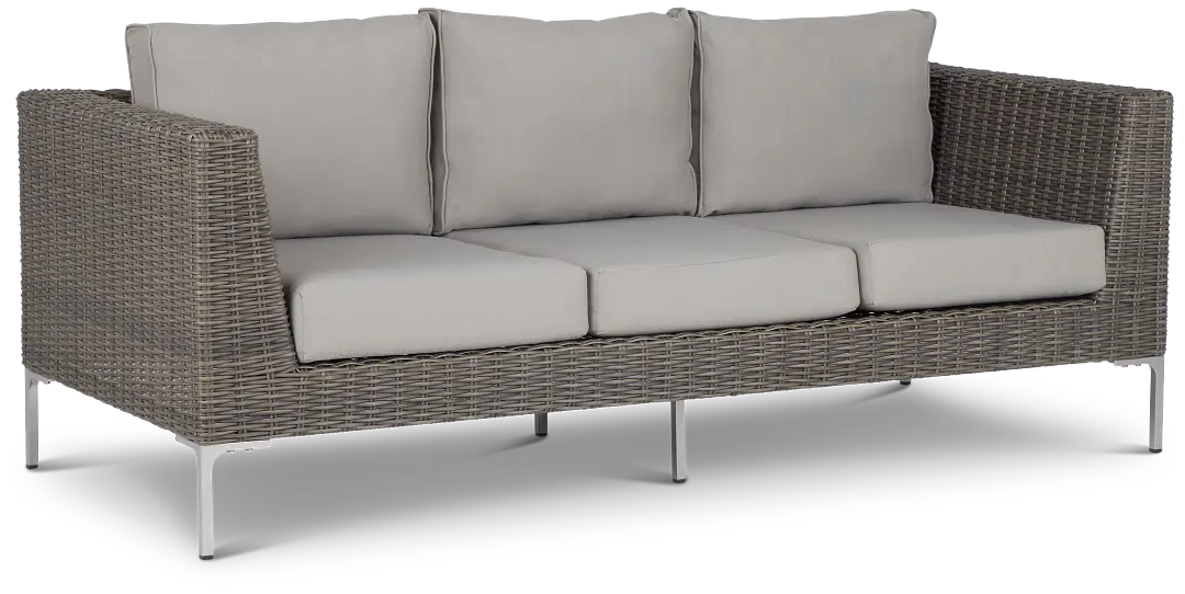 Tulum Gray Woven Sofa W/ 3 Cushion Tulum Gray Woven Sofa W/ 3 Cushion