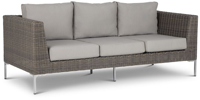 Tulum Gray Woven Sofa W/ 3 Cushion