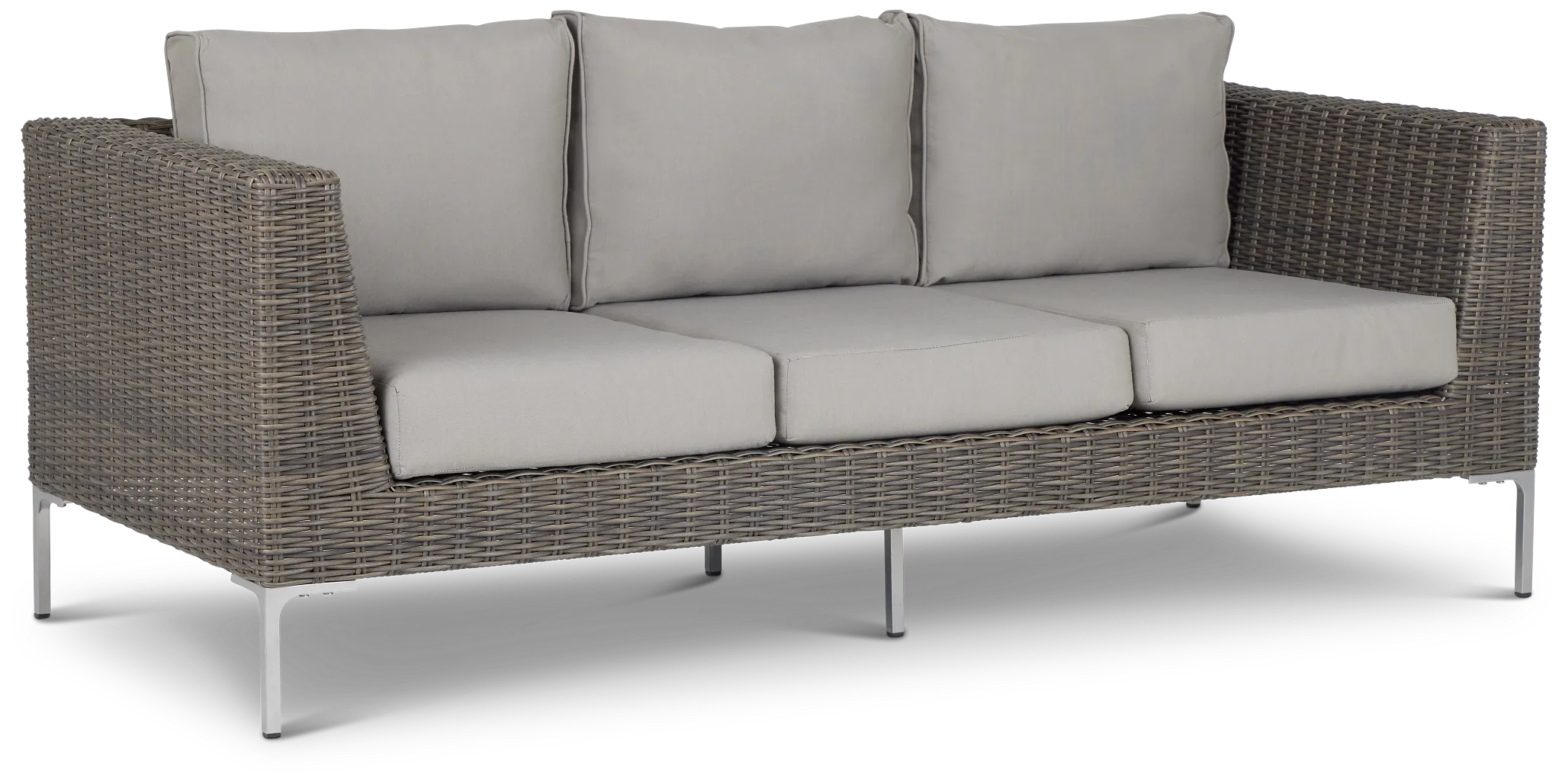 Tulum Gray Woven Sofa W/ 3 Cushion