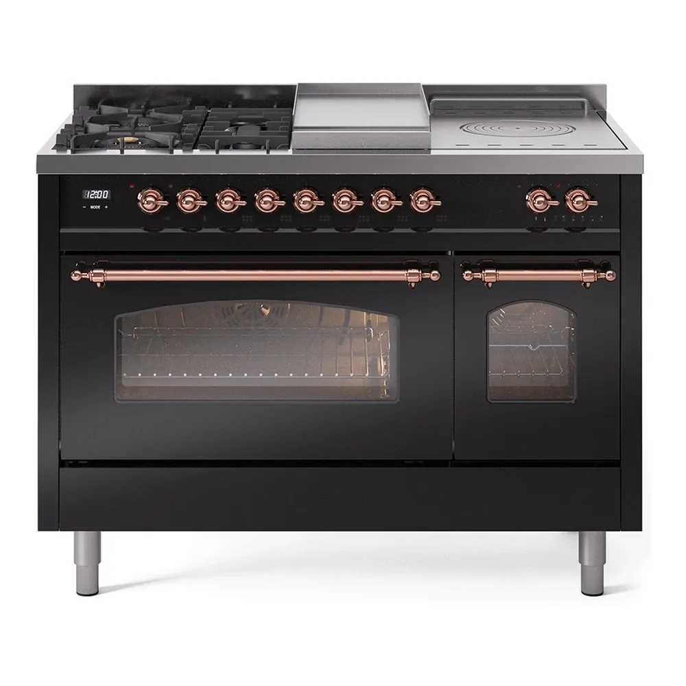 Ilve Nostalgie Ii Black 48" Dual Fuel Range