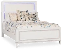 Milan White Uph Panel Bed