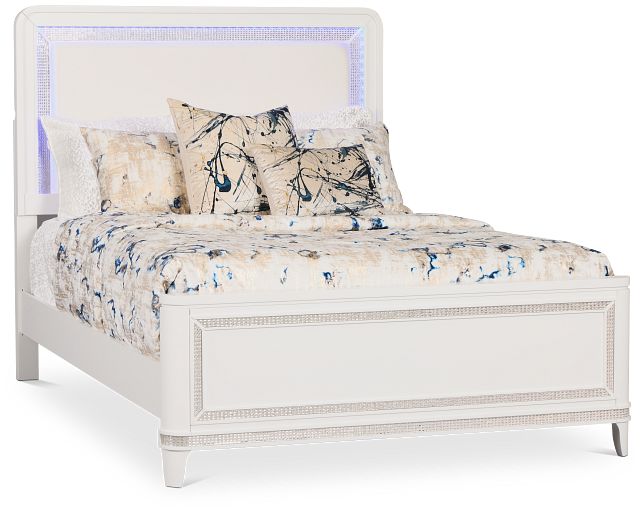 Milan White Uph Panel Bed