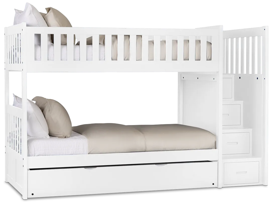 Charleston White Step Storage Bunk Bed