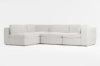 Destin Maguire Pewter Fabric 4-piece Modular Sectional
