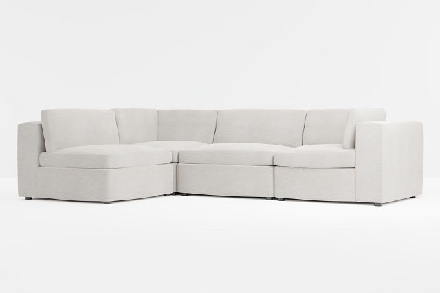 Destin Maguire Pewter Fabric 4-piece Modular Sectional