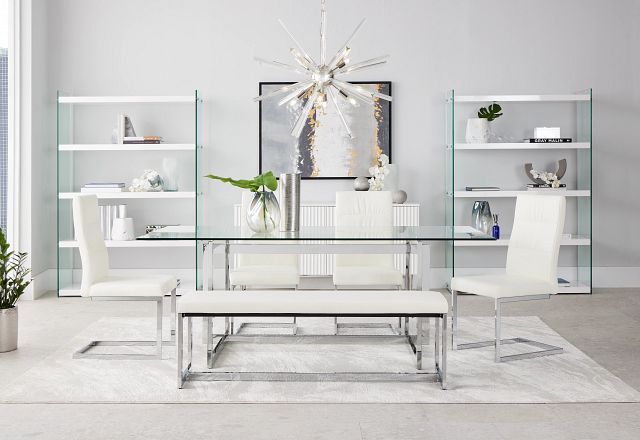 Bronx White Dining Bench