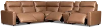 Edison Dark Brown Lthr/vinyl Medium Triple Power 2-arm Sectional