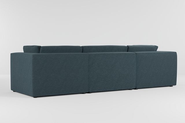 Destin Elevation Dark Blue Fabric 4-piece Bumper Sectional