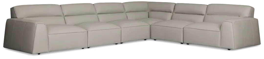 Blanca Gray Leather 6-piece Modular Sectional