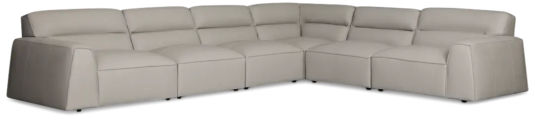 Blanca Gray Leather 6-piece Modular Sectional Blanca Gray Leather 6-piece Modular Sectional