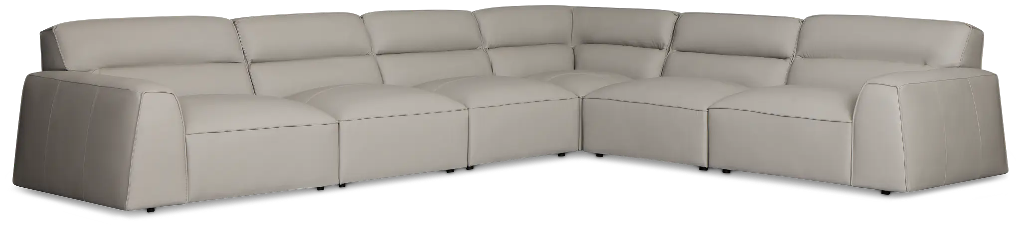 Blanca Gray Leather 6-piece Modular Sectional Blanca Gray Leather 6-piece Modular Sectional