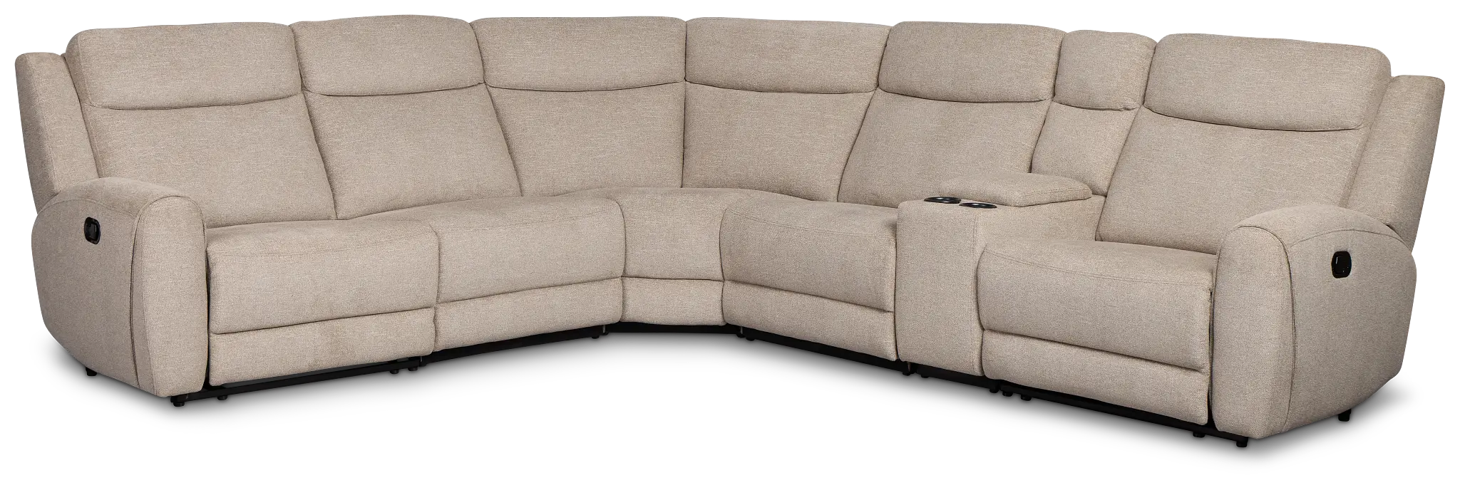Walker Beige Fabric Medium Dual Manual 2-arm Sectional Walker Beige Fabric Medium Dual Manual 2-arm Sectional
