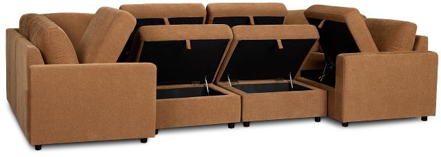 Addie Brown Fabric 8-piece Pit Storage Sectional