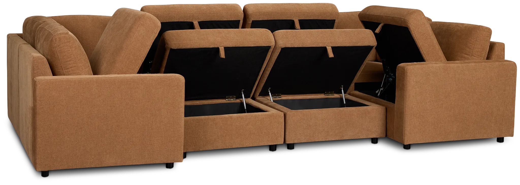 Addie Brown Fabric 8-piece Pit Storage Sectional