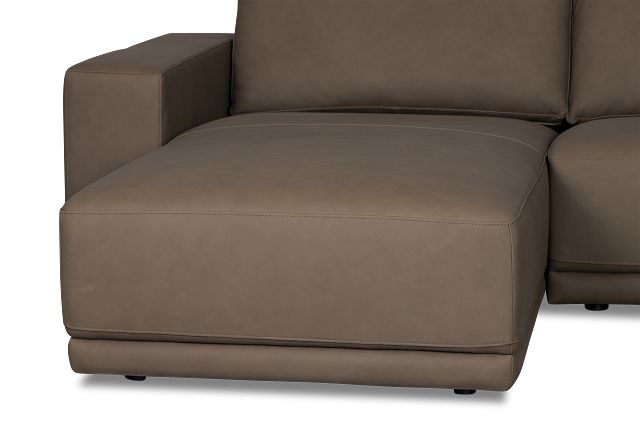 Kellan Dark Gray Leather Medium Left Chaise Sectional