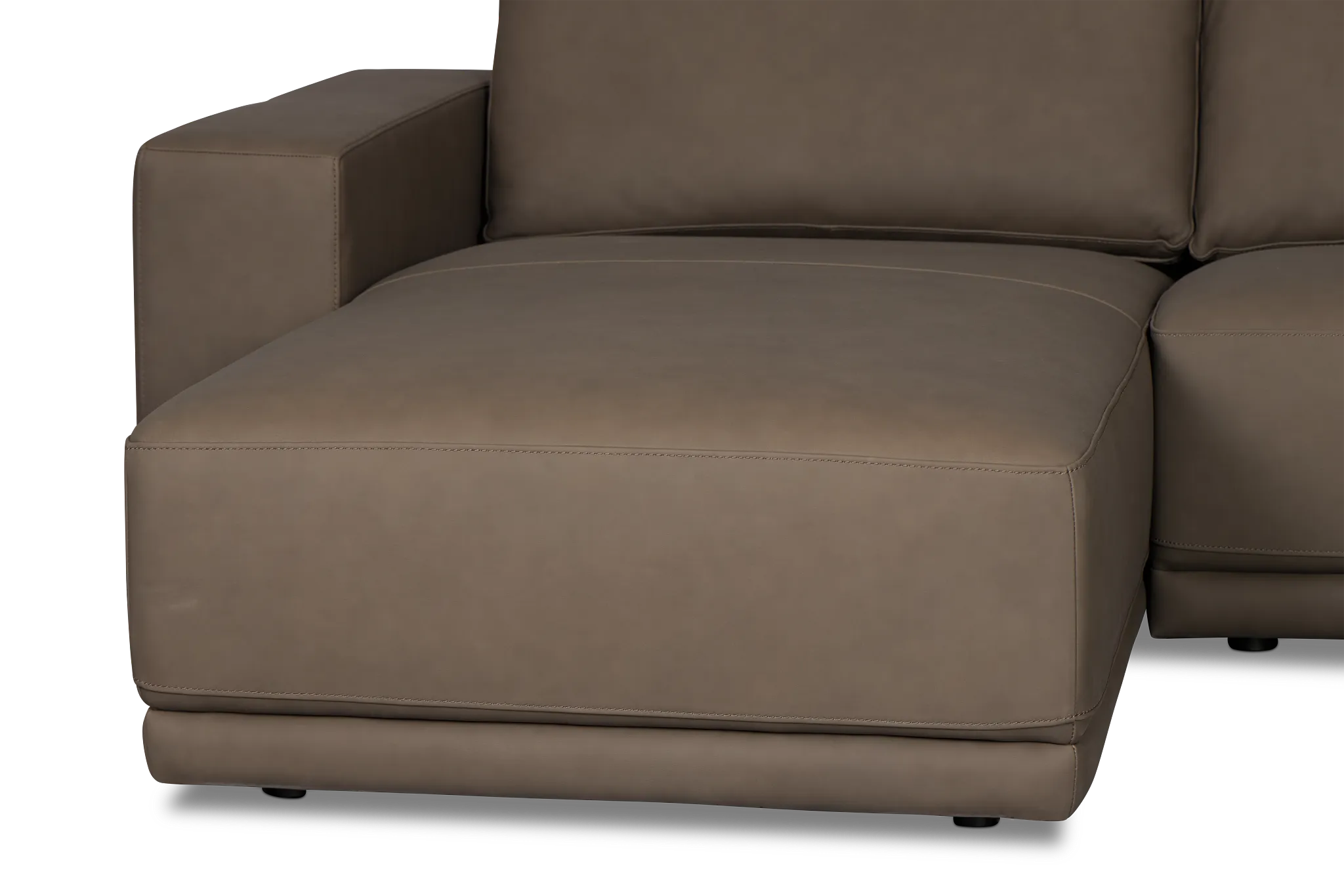 Kellan Dark Gray Leather Medium Left Chaise Sectional