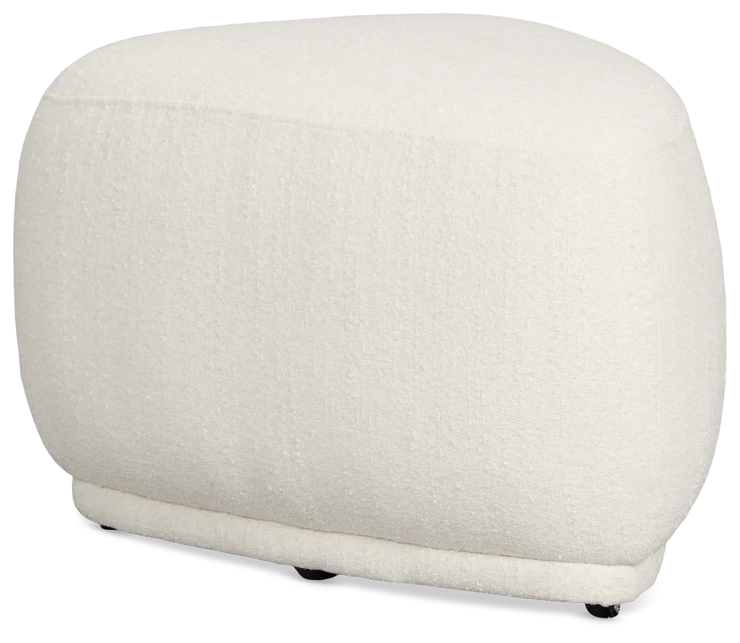 Jovi White Fabric Small Accent Ottoman