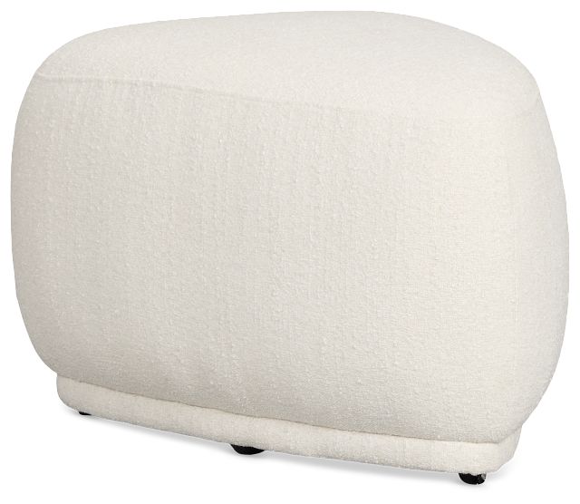 Jovi White Fabric Small Accent Ottoman