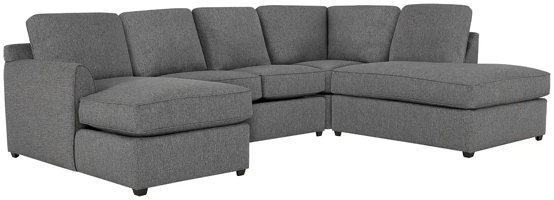 Asheville Gray Fabric Small Right Bumper Sectional Asheville Gray Fabric Small Right Bumper Sectional