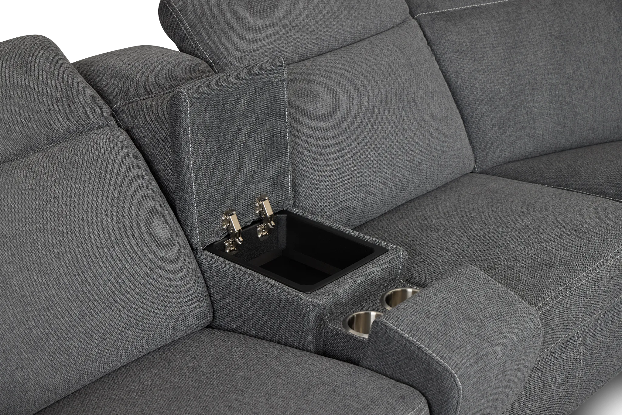 Callum Dark Gray Storage Large Dual Power Reclining Two-arm Sectional