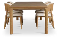 Gables Light Tone Rect Table & 4 Upholstered Chairs