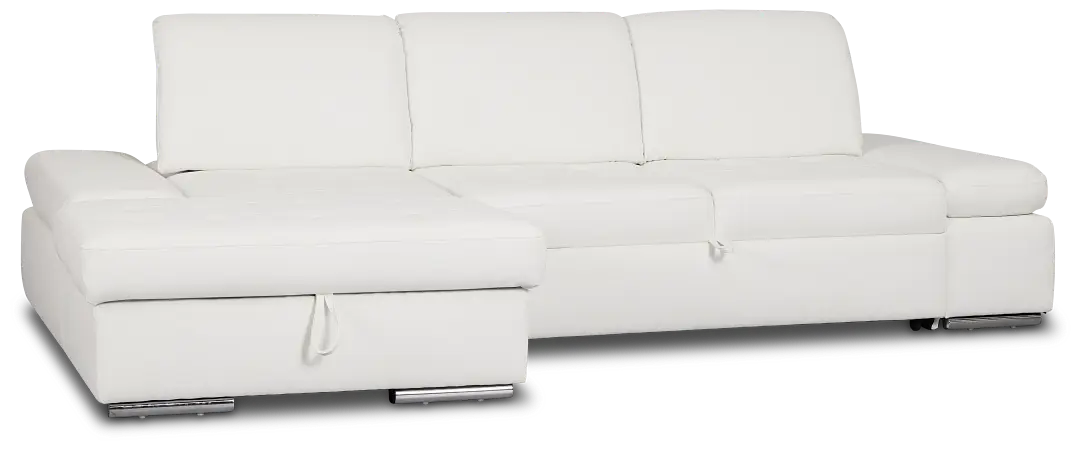 Eden White Micro Left Chaise Sleeper Sectional Eden White Micro Left Chaise Sleeper Sectional
