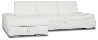 Eden White Micro Left Chaise Sleeper Sectional