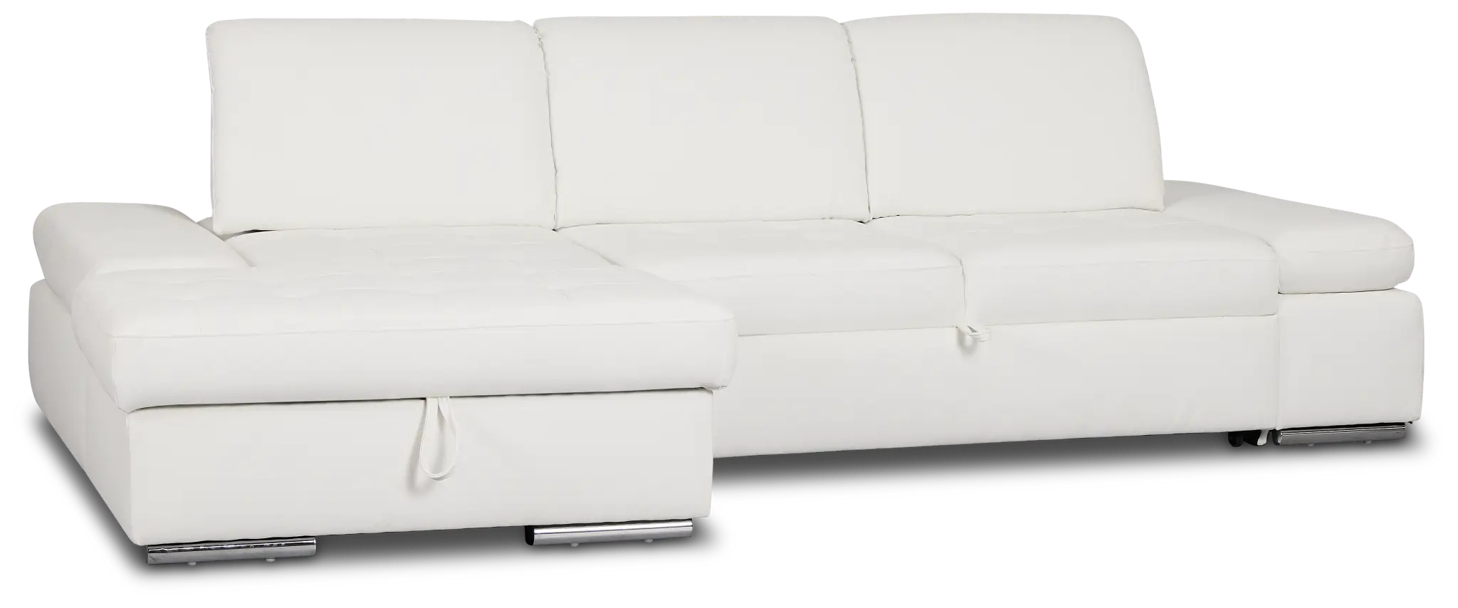 Eden White Micro Left Chaise Sleeper Sectional Eden White Micro Left Chaise Sleeper Sectional