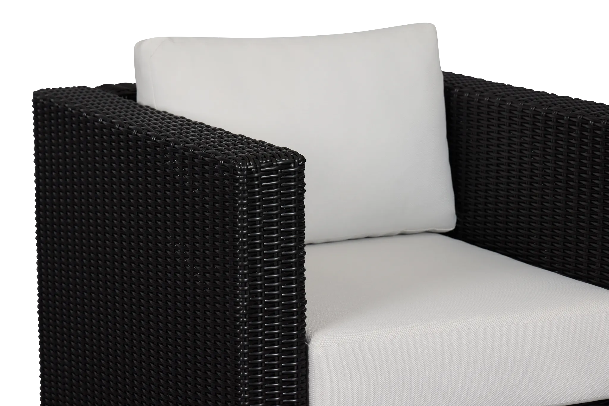 Montecito Black Chair With Light Beige Cushions