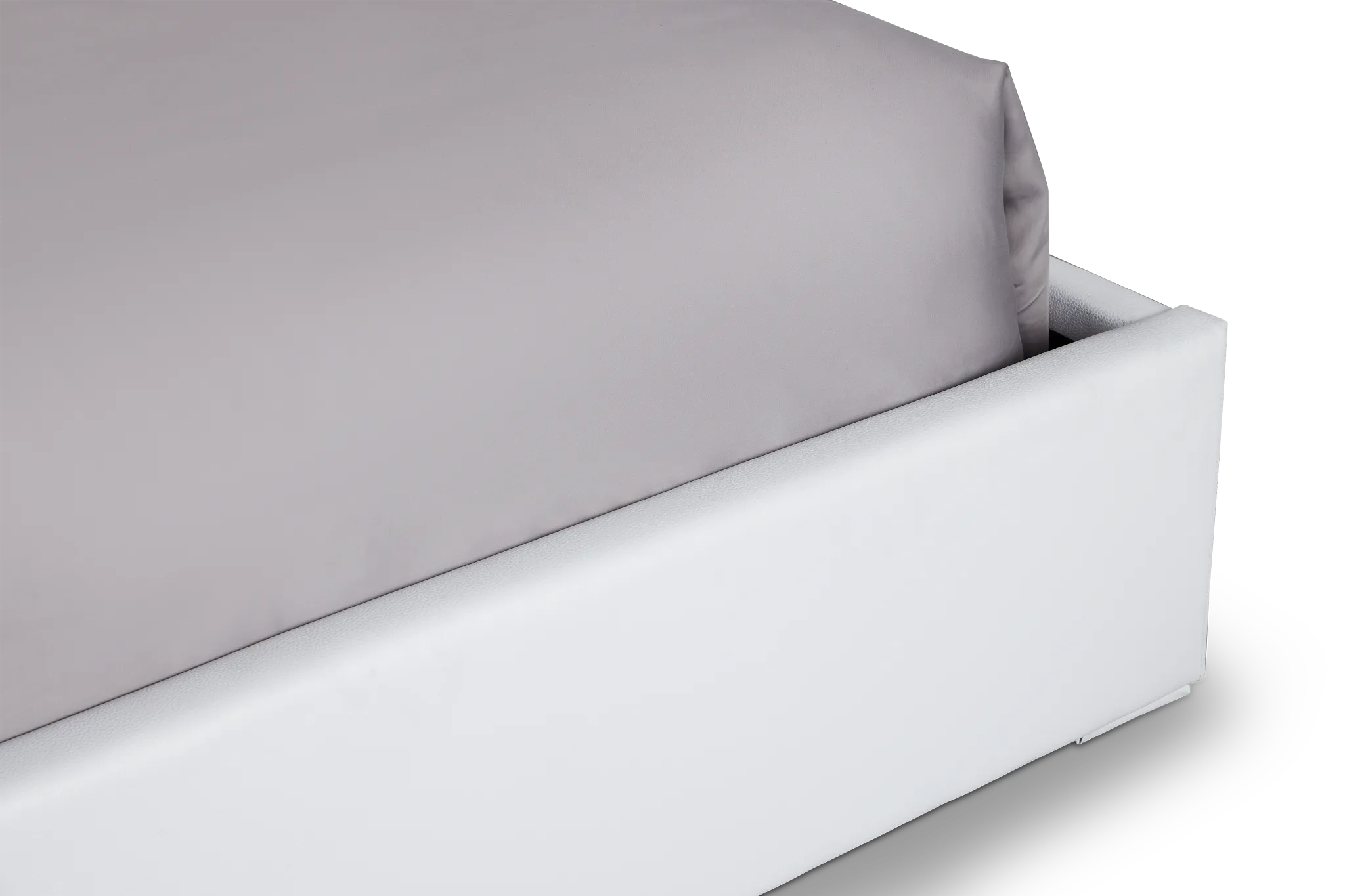 Doral White Uph Platform Bed