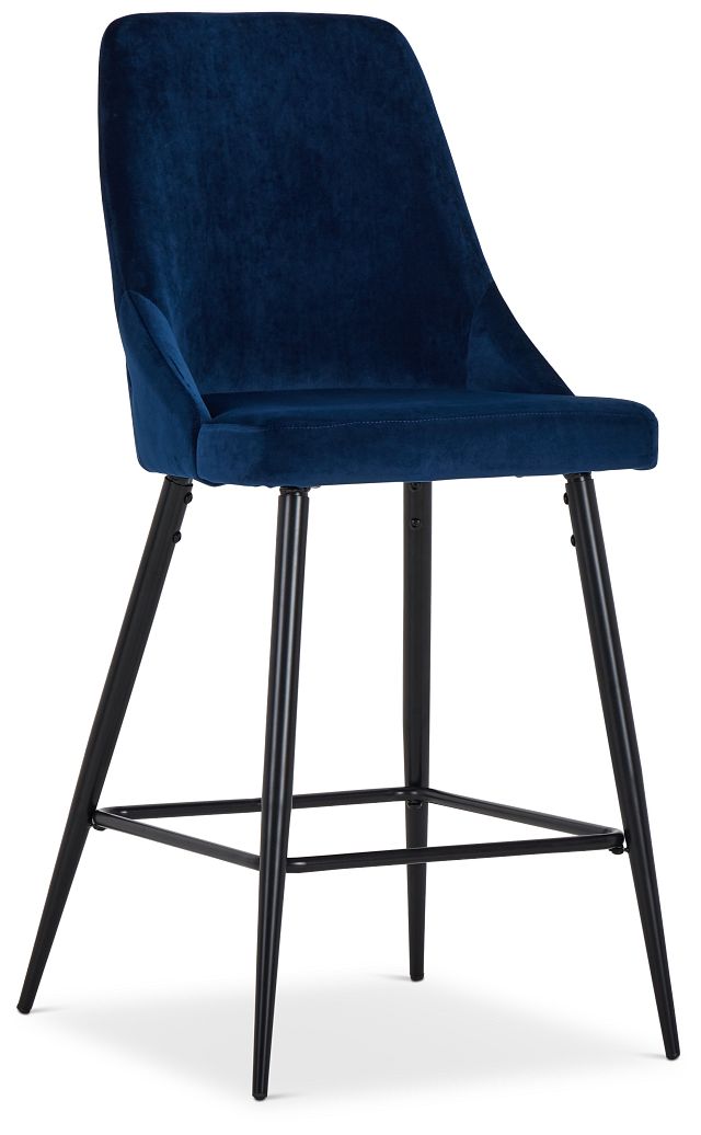 Cameo Dark Blue 27" Upholstered Barstool