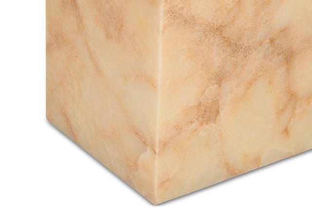 Haven White Stone Square End Table