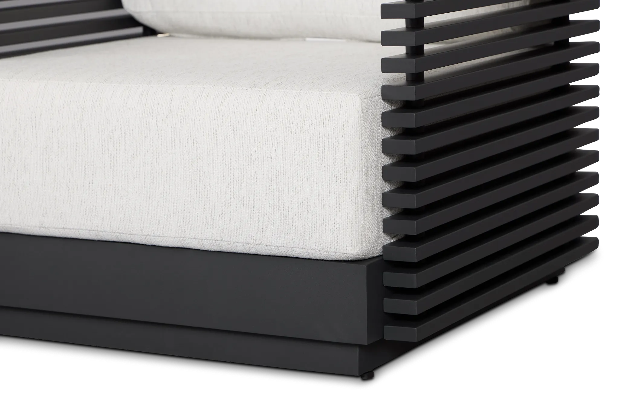 Monterey Black Aluminum Chair With Light Gray Cushions