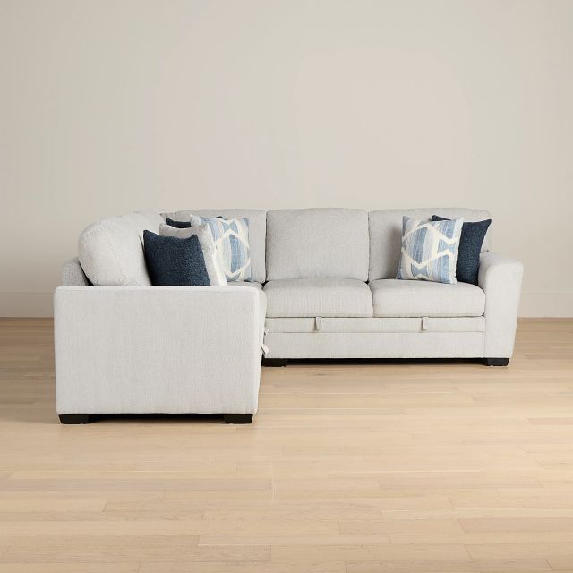 Everly Gray Fabric Small 2-arm Storage Sectional
