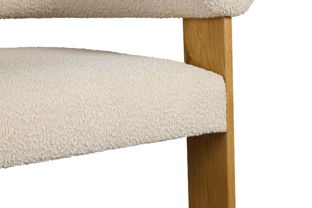 Elara White Fabric Accent Chair